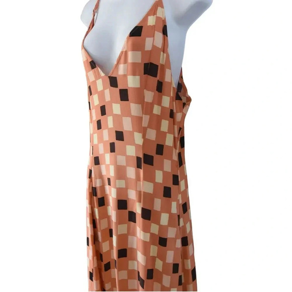 *Missing Waist Tie * O'Neill Peach Fuzz Print Dorthie Maxi Dress Size Small - Picture 3 of 8